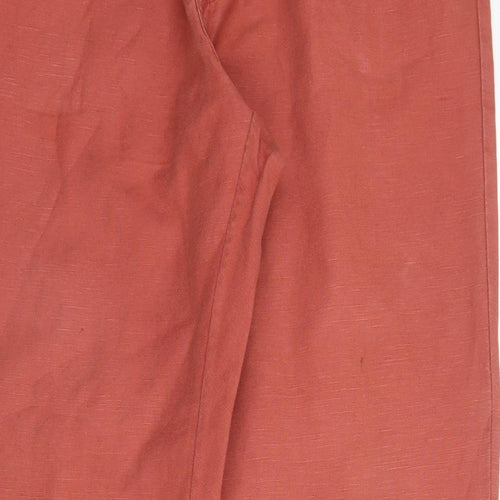 RJR.John Rocha Mens Orange  Cotton Chino Trousers Size 36 in L33 in Regular Zip