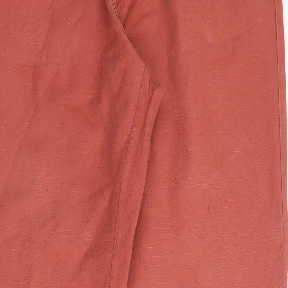 RJR.John Rocha Mens Orange  Cotton Chino Trousers Size 36 in L33 in Regular Zip