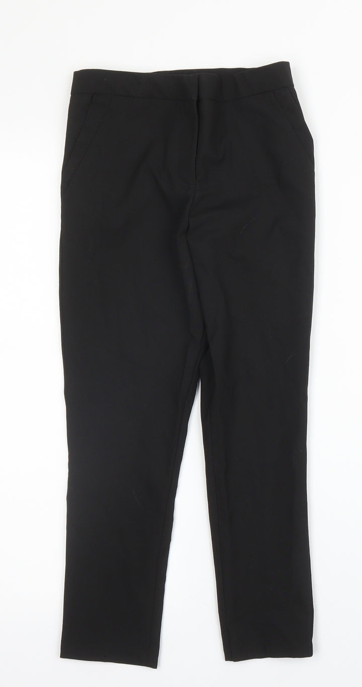 George Girls Black Viscose Carpenter Trousers Size 6-7 Years L20 in Regular Zip