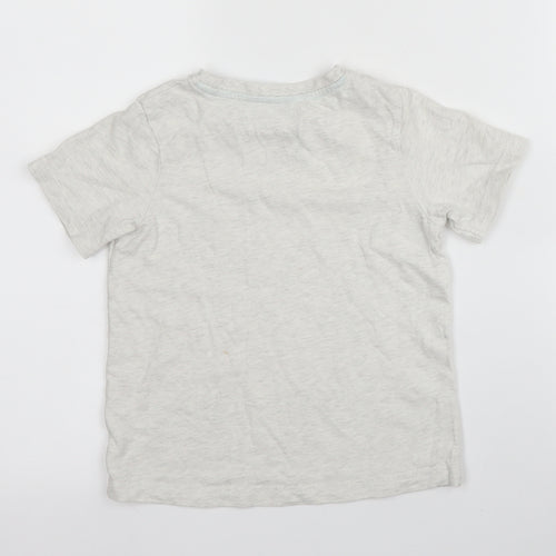 TU Boys Beige  Cotton Basic T-Shirt Size 5-6 Years Round Neck