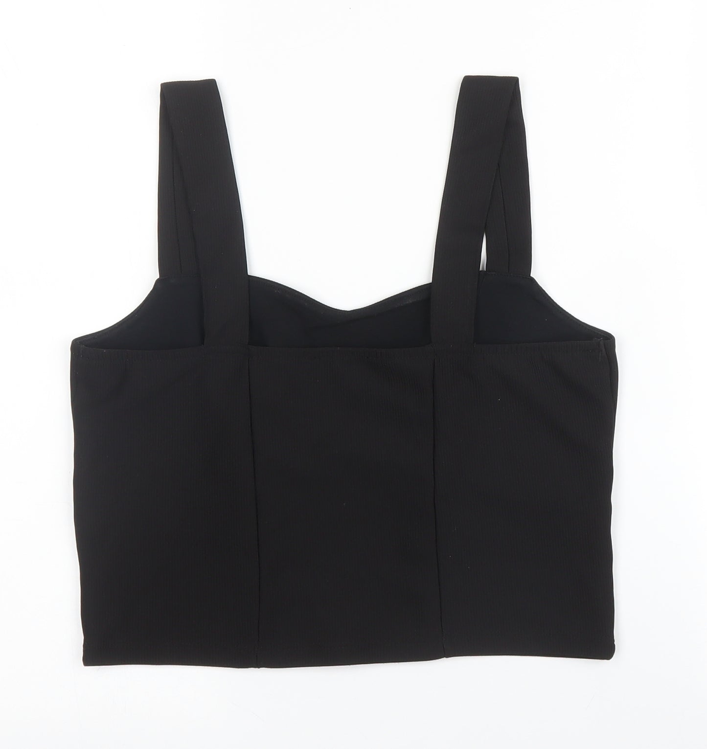 Primark Womens Black  Cotton Cropped Tank Size 10 Sweetheart