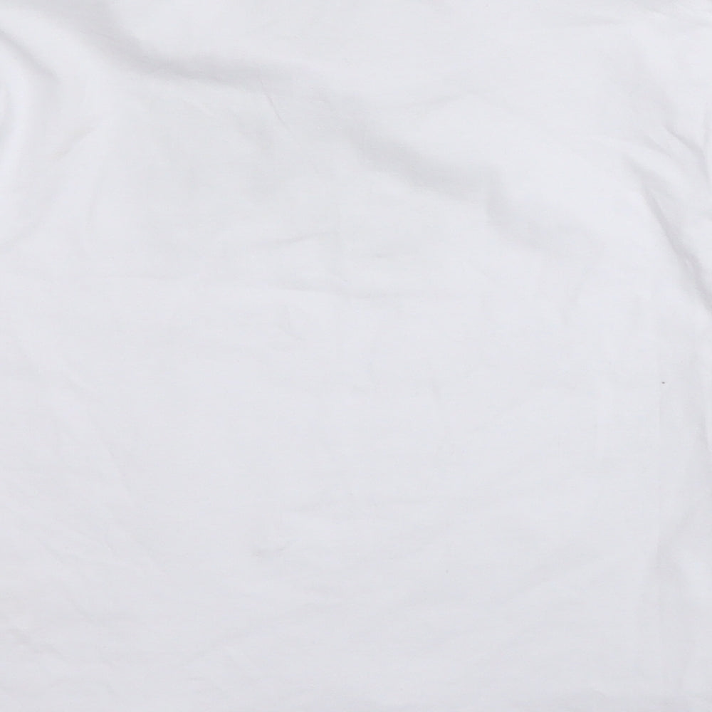 PRETTYLITTLETHING Womens White  Cotton Basic T-Shirt Size 10 Roll Neck