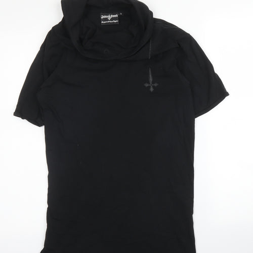 Judas Sinned Mens Black  Cotton  T-Shirt Size S High Neck