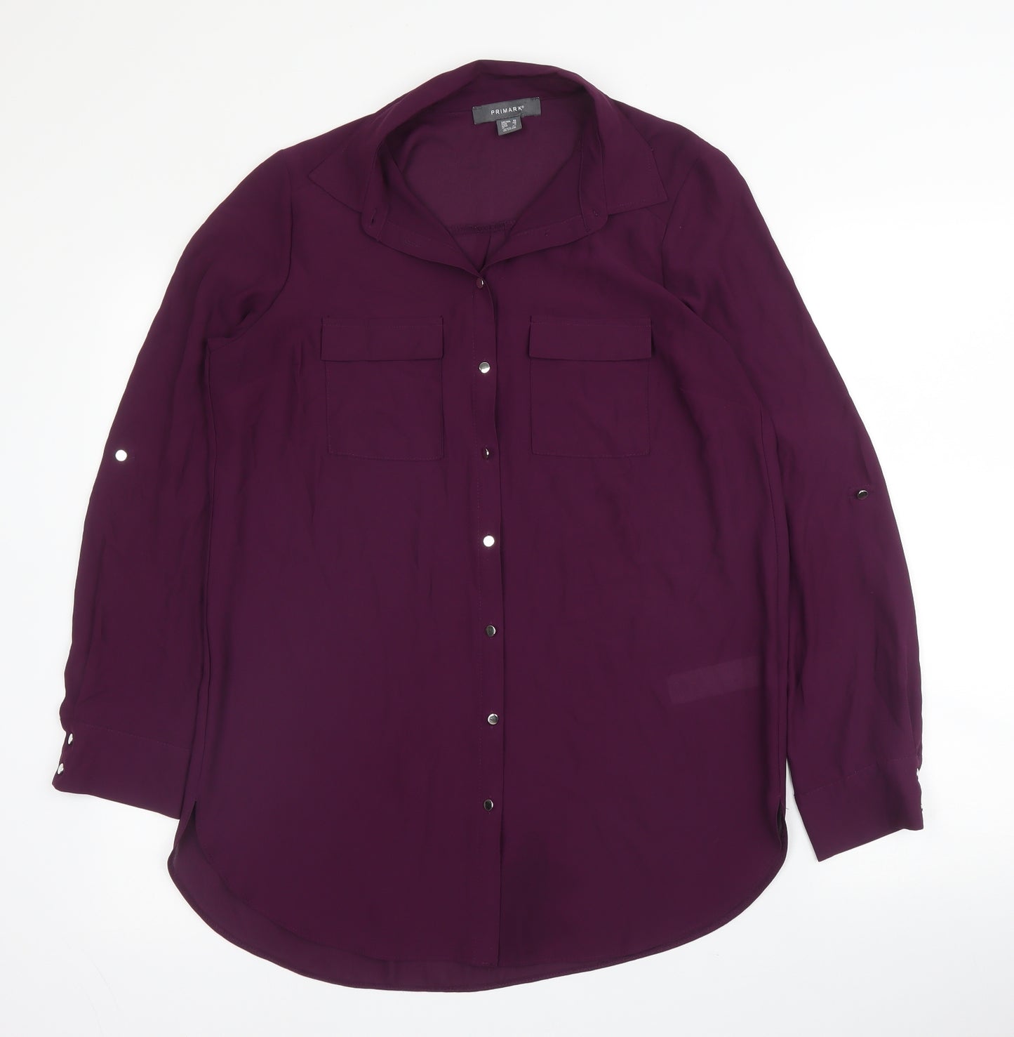 Primark Womens Purple  Polyester Basic Blouse Size 10 Collared
