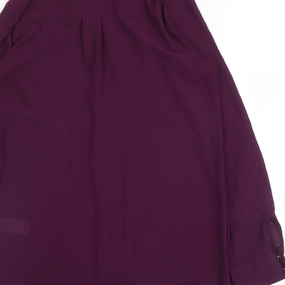Primark Womens Purple  Polyester Basic Blouse Size 10 Collared
