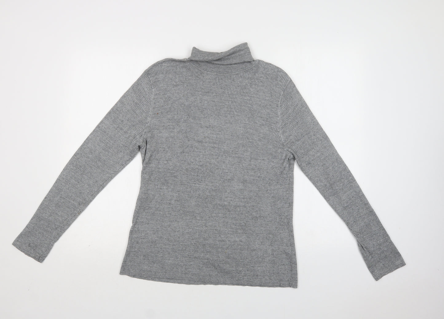 F&F Womens Grey Roll Neck  Viscose Pullover Jumper Size 18