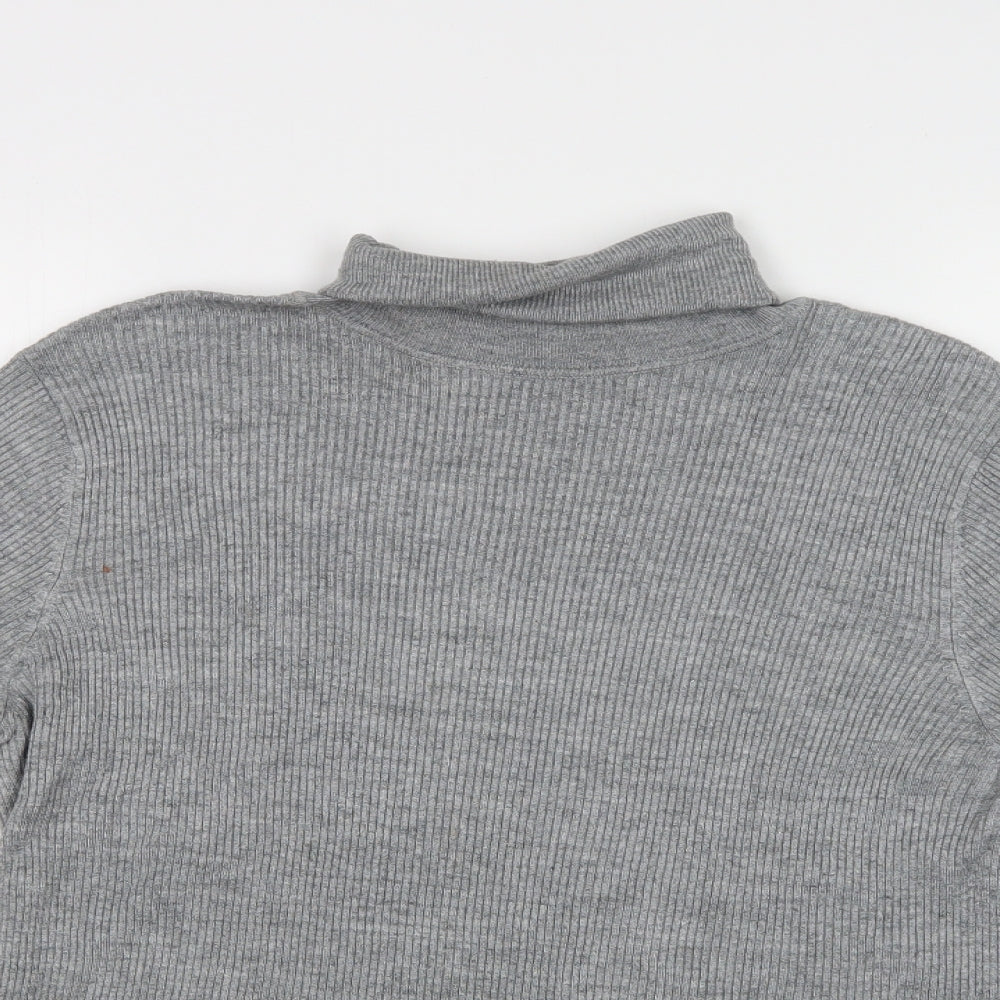 F&F Womens Grey Roll Neck  Viscose Pullover Jumper Size 18