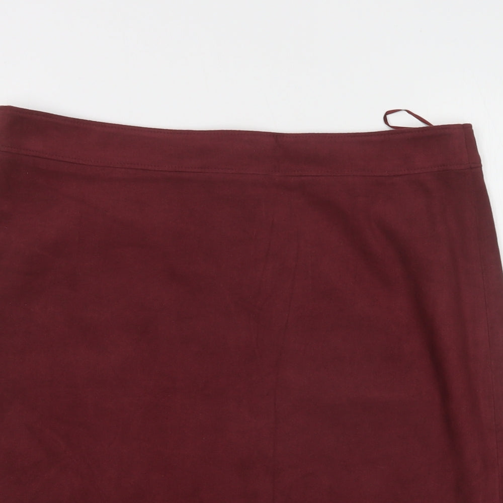Esprit Womens Purple  Polyester A-Line Skirt Size 14   Zip