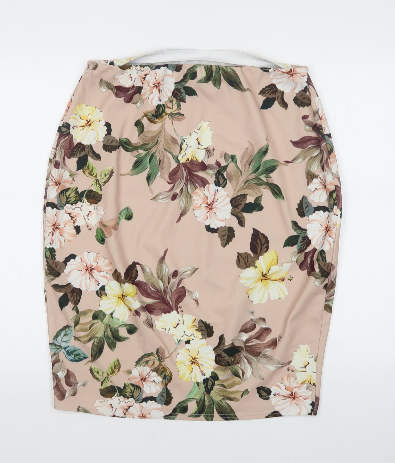 Select Womens Pink Floral Polyester Straight & Pencil Skirt Size 16