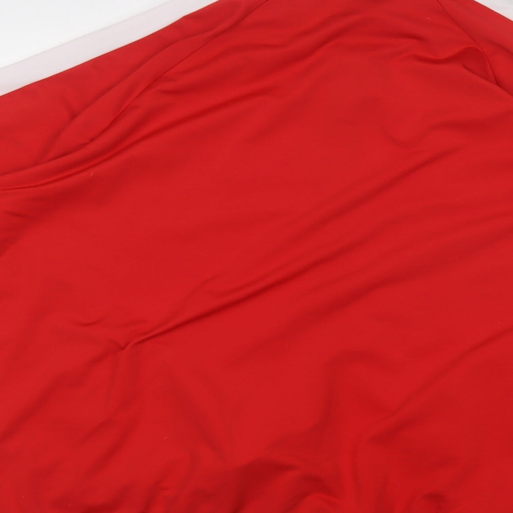 Boohoo Man Mens Red  Polyester Full Zip Sweatshirt Size XL