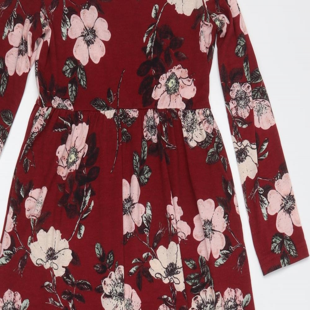 Gorlya Girls Red Floral Polyester Maxi  Size 11-12 Years  Crew Neck