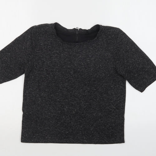 Topshop Womens Grey Crew Neck  Polyester Pullover Jumper Size 8