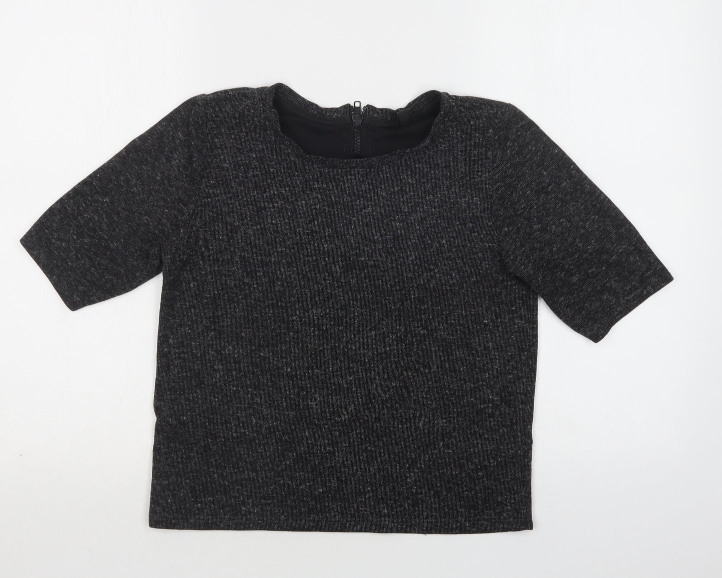 Topshop Womens Grey Crew Neck  Polyester Pullover Jumper Size 8