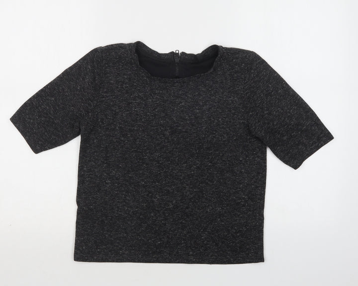 Topshop Womens Grey Crew Neck  Polyester Pullover Jumper Size 8