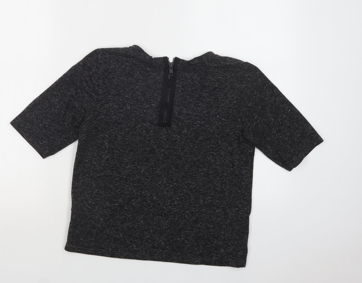 Topshop Womens Grey Crew Neck  Polyester Pullover Jumper Size 8