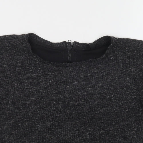 Topshop Womens Grey Crew Neck  Polyester Pullover Jumper Size 8