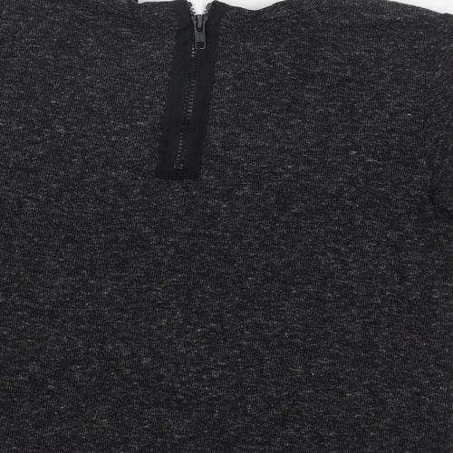 Topshop Womens Grey Crew Neck  Polyester Pullover Jumper Size 8
