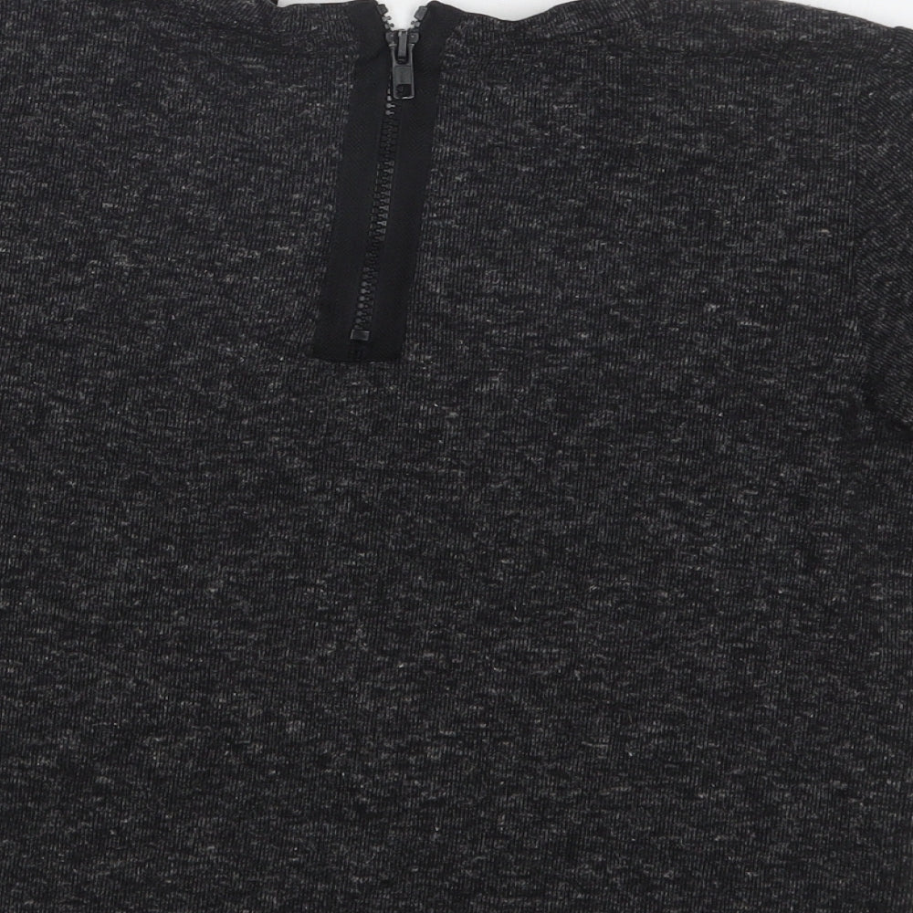 Topshop Womens Grey Crew Neck  Polyester Pullover Jumper Size 8
