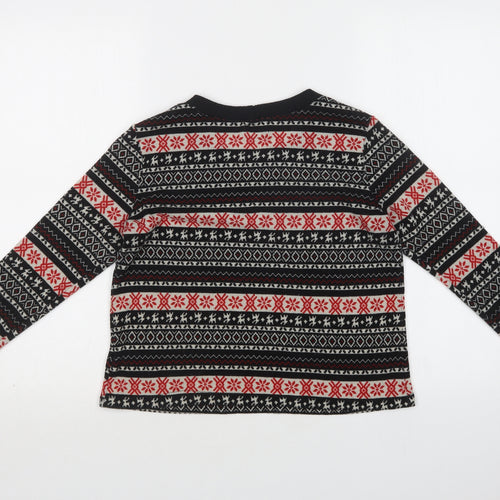 Pins & Needles Womens Black Crew Neck Fair Isle Polyester Pullover Jumper Size S