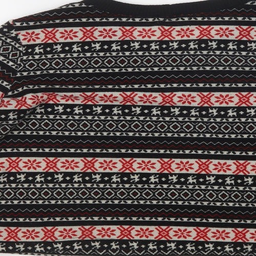 Pins & Needles Womens Black Crew Neck Fair Isle Polyester Pullover Jumper Size S