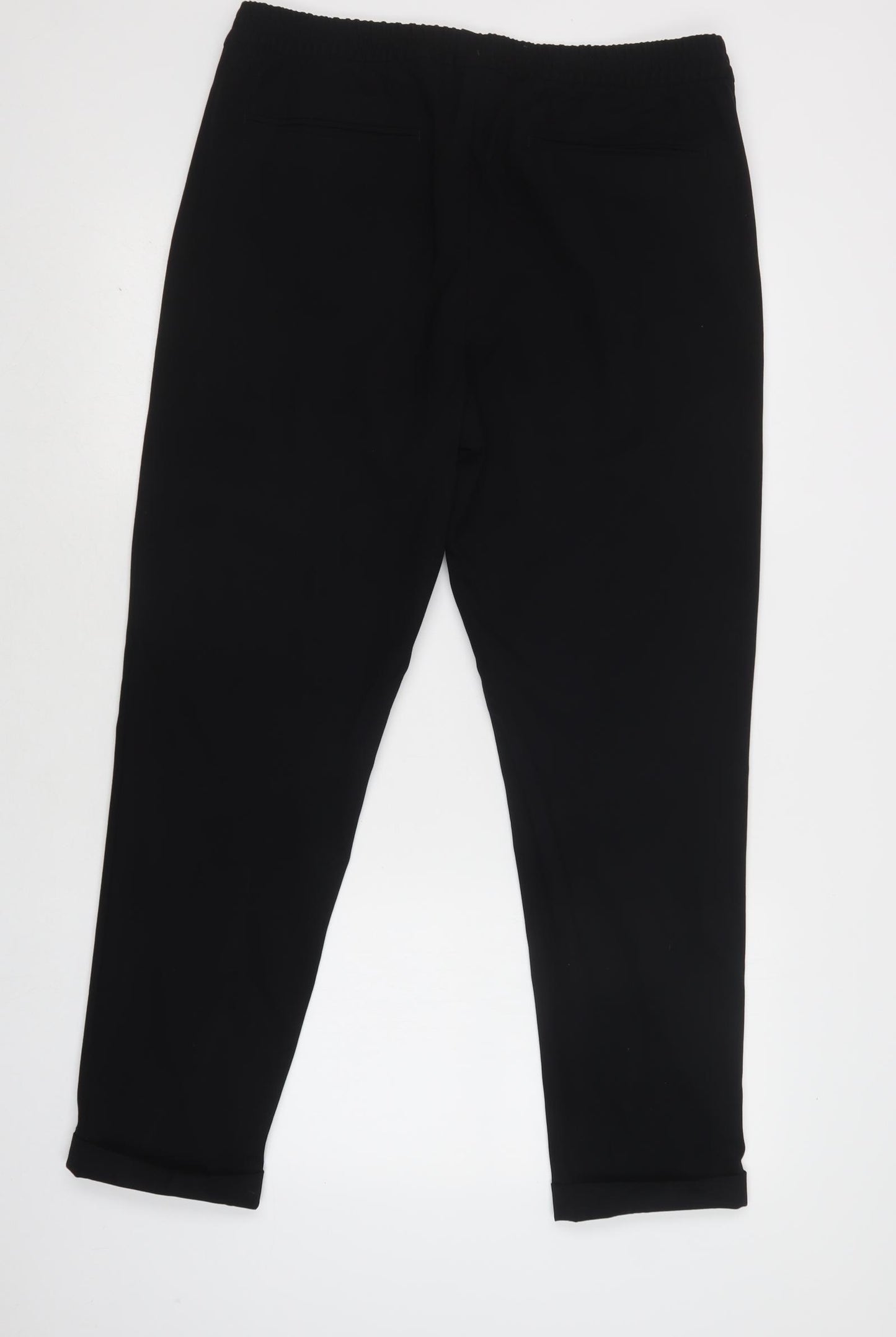 H&M Womens Black  Polyester Jogger Trousers Size L L30 in Regular Drawstring