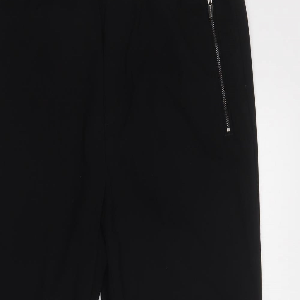 H&M Womens Black  Polyester Jogger Trousers Size L L30 in Regular Drawstring