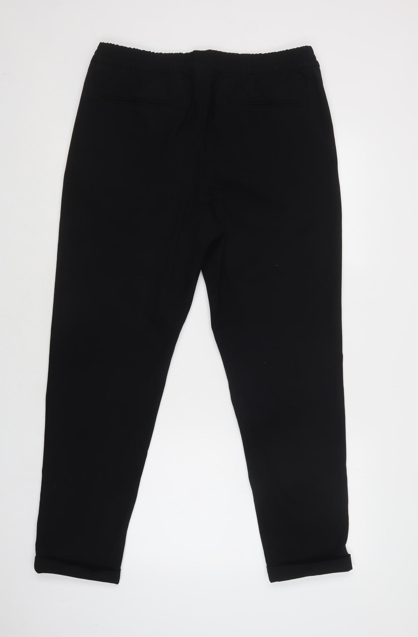 H&M Womens Black  Polyester Jegging Trousers Size L L30 in Regular Drawstring