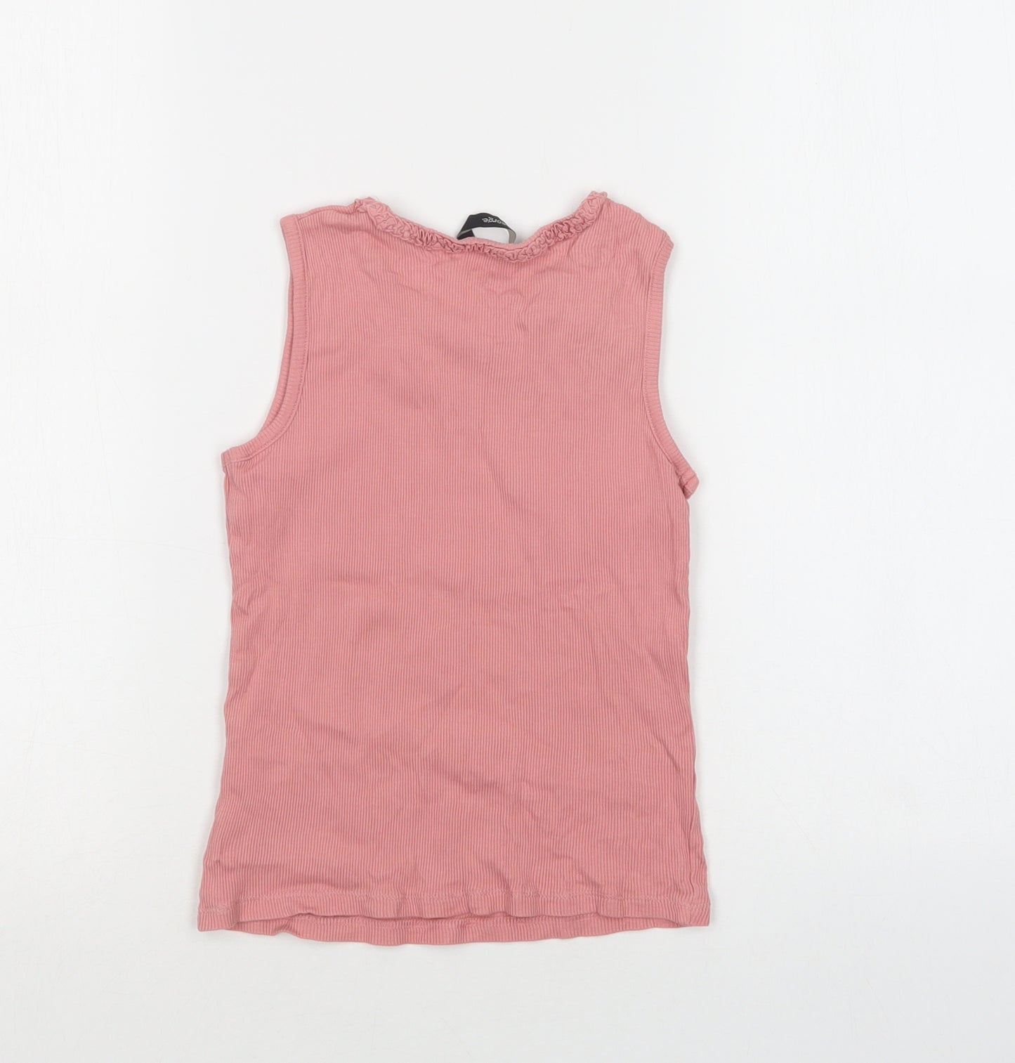 George Girls Pink  Cotton Basic Tank Size 7-8 Years Crew Neck