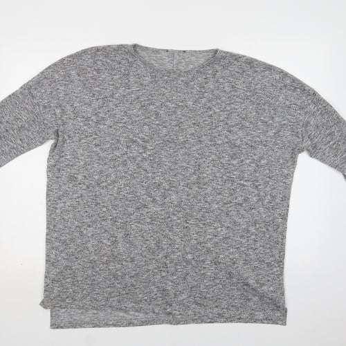 New Look Womens Grey Crew Neck  Polyester Pullover Jumper Size M