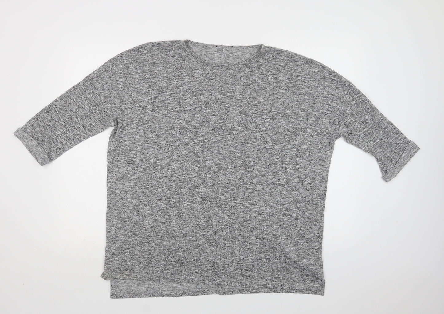 New Look Womens Grey Crew Neck  Polyester Pullover Jumper Size M