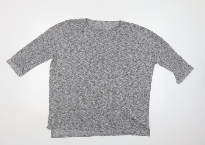 New Look Womens Grey Crew Neck  Polyester Pullover Jumper Size M