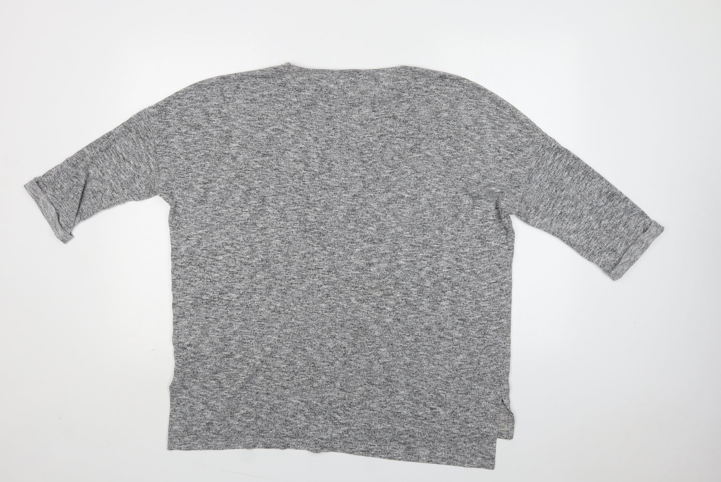 New Look Womens Grey Crew Neck  Polyester Pullover Jumper Size M