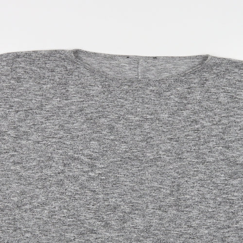 New Look Womens Grey Crew Neck  Polyester Pullover Jumper Size M