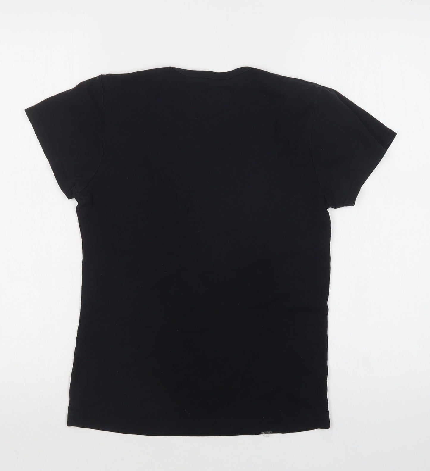 Billabong Womens Black  Cotton Basic T-Shirt Size 10 Crew Neck