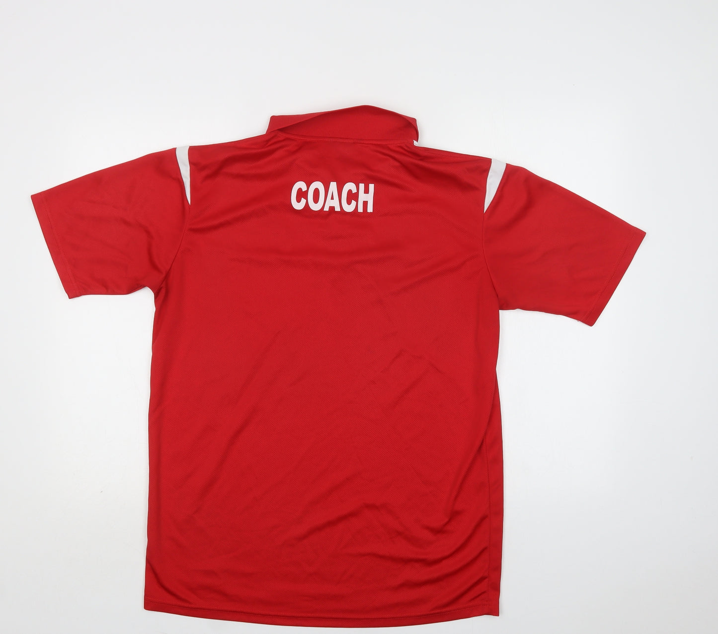 Pendle  Mens Red  Polyester  Polo Size L Collared Button - FC Bluestar