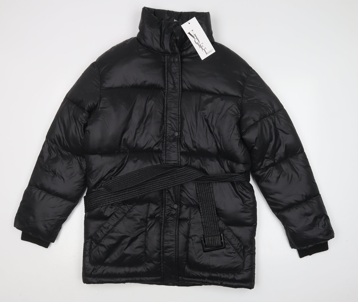 Violet Romance Womens Black   Puffer Jacket Jacket Size 12  Zip