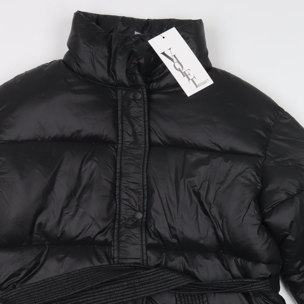 Violet Romance Womens Black   Puffer Jacket Jacket Size 12  Zip