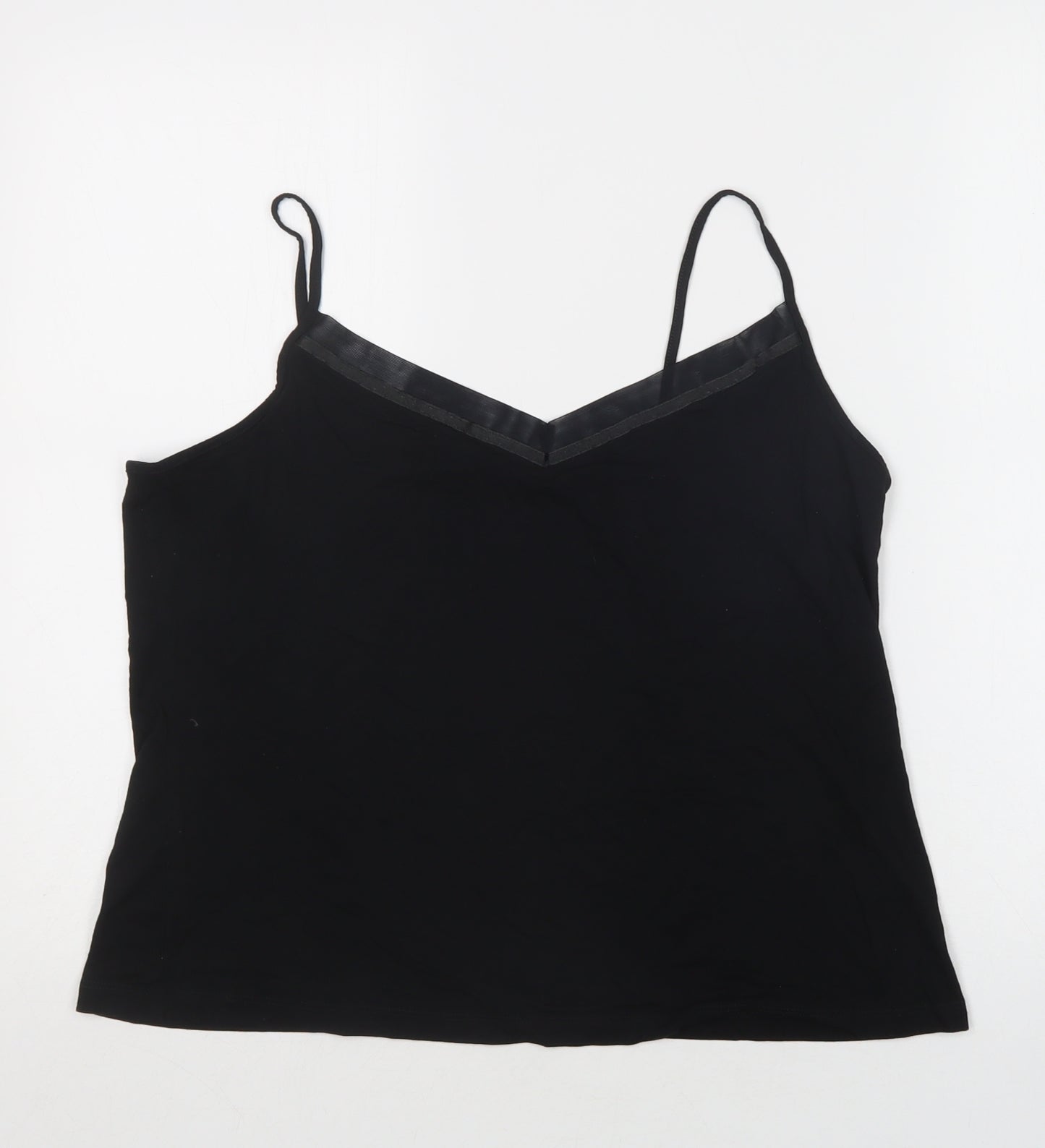 M&S Womens Black   Camisole Tank Size 20 V-Neck