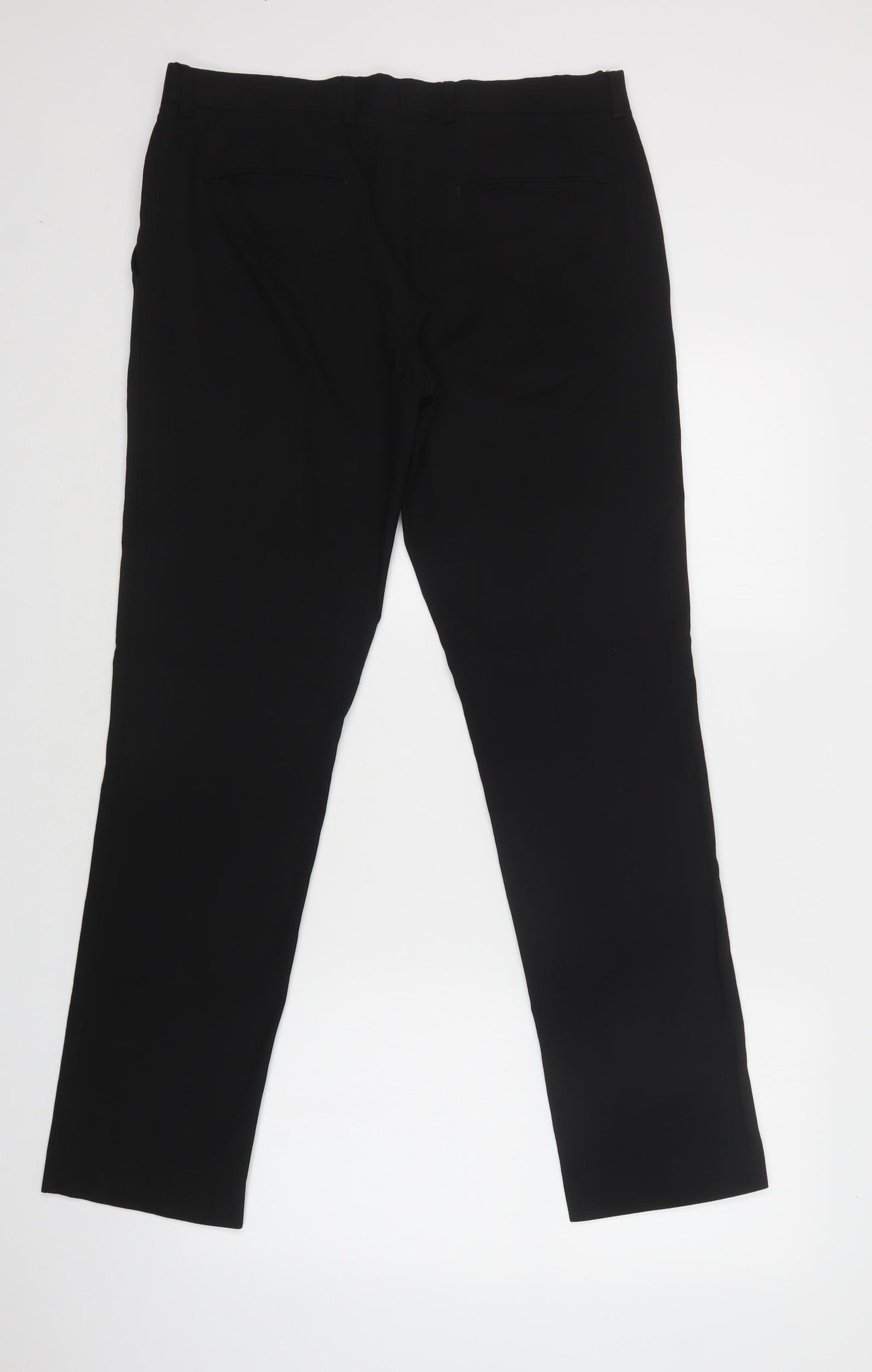 Topman Mens Black  Polyester Dress Pants Trousers Size 34 L32 in Regular Hook & Loop