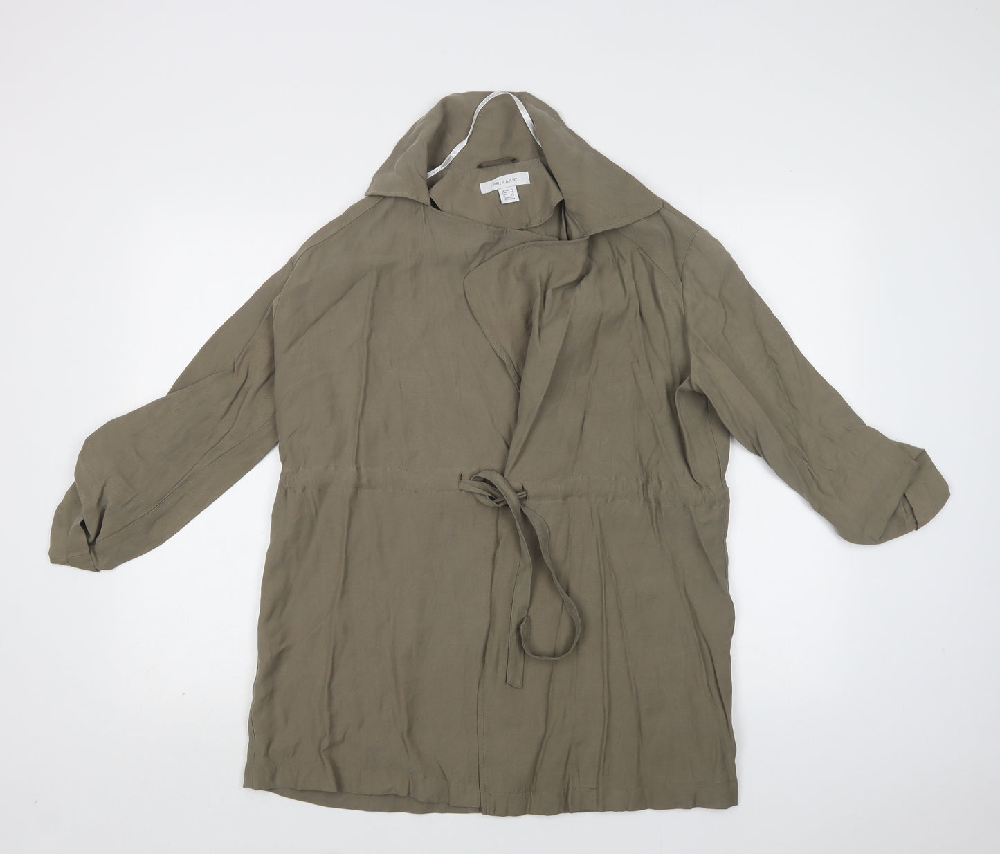 Primark Womens Green   Overcoat Coat Size 12  Drawstring