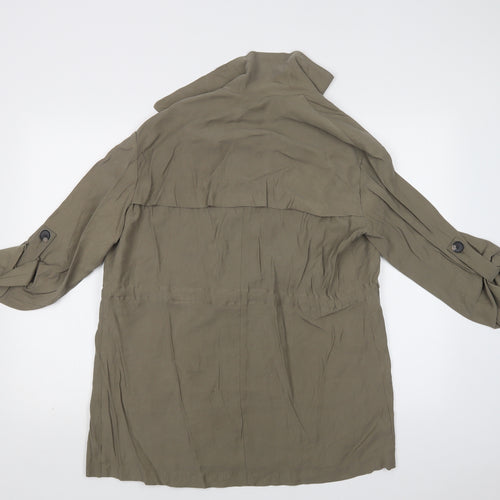 Primark Womens Green   Overcoat Coat Size 12  Drawstring
