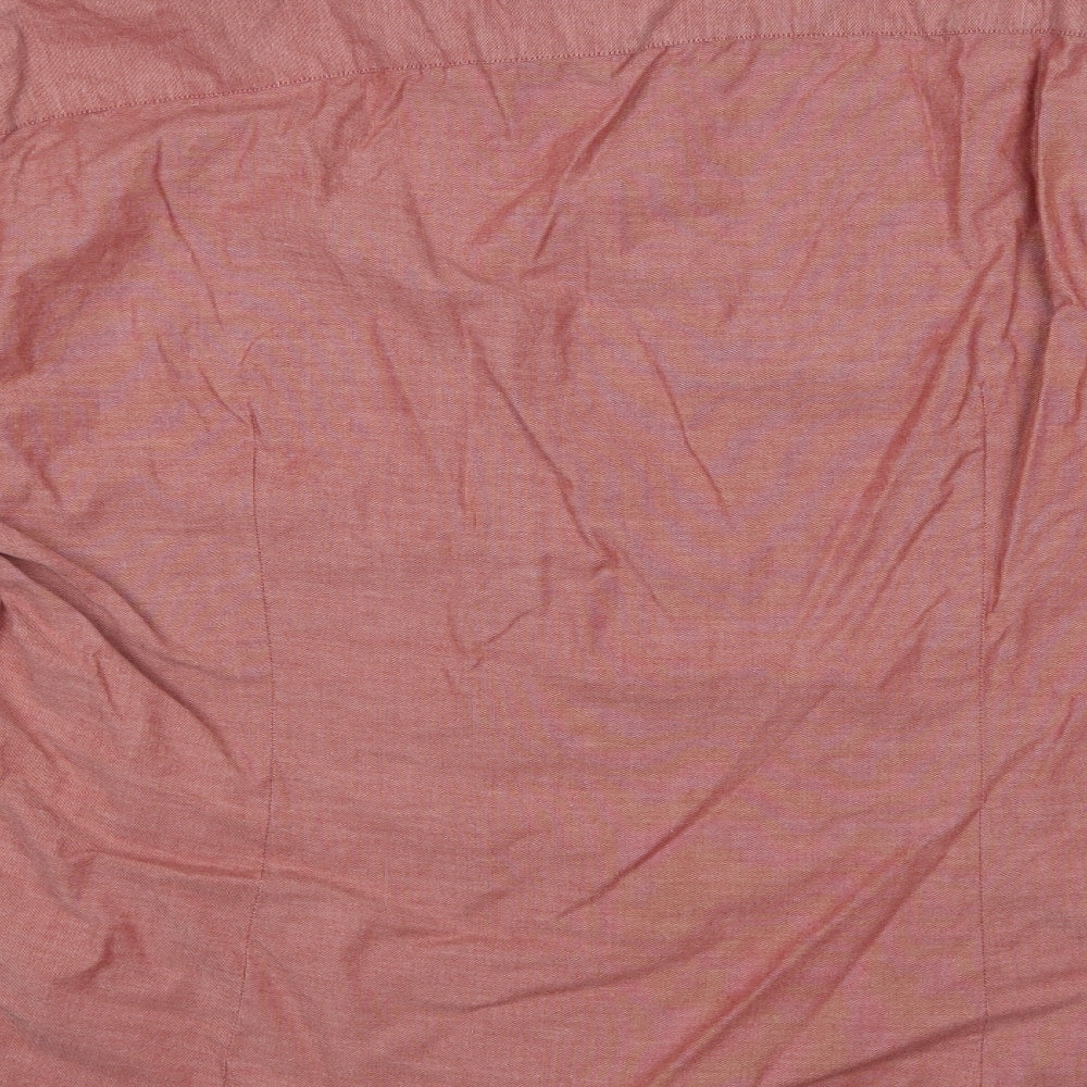 River Island Mens Pink  Cotton  Dress Shirt Size 2XL Collared Button