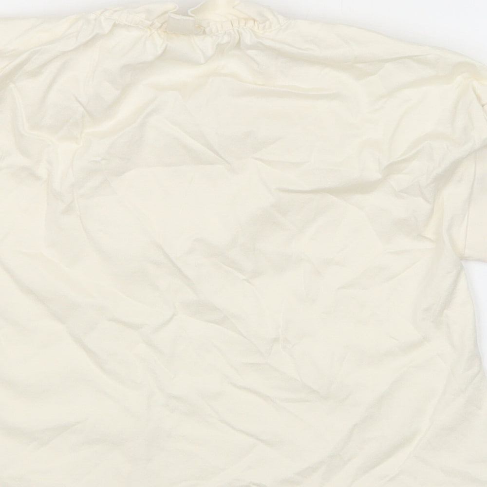 COS Girls Ivory  Cotton Basic Blouse Size 5-6 Years V-Neck