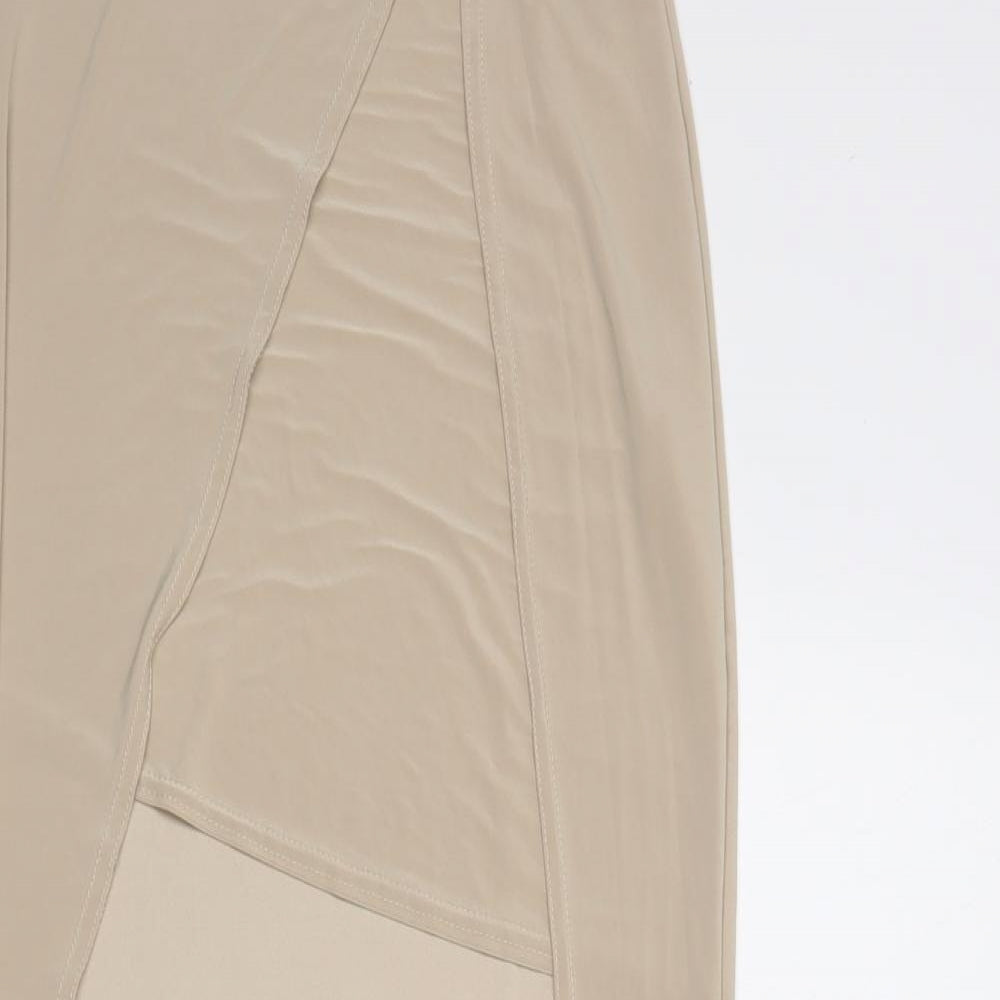 Boohoo Womens Beige  Polyacrylate Fibre Maxi Skirt Size 12