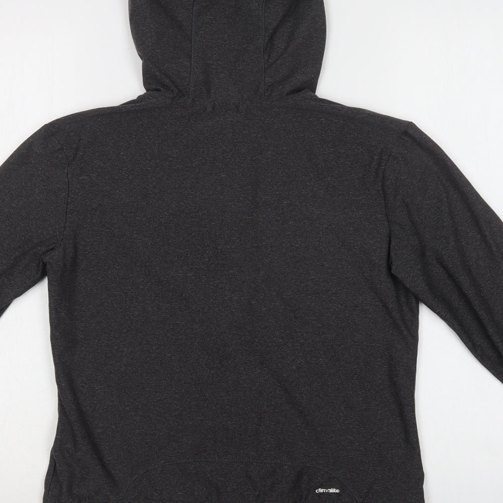 adidas Womens Grey  Polyester Full Zip Hoodie Size XS  Zip