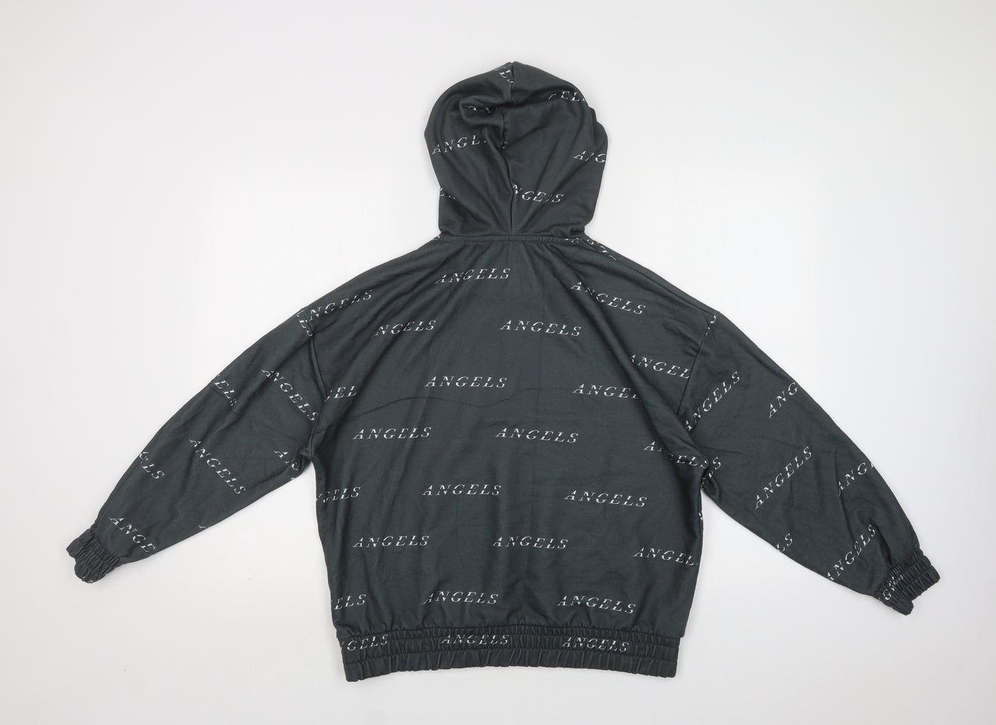 City of Angels Womens Grey Geometric Polyester Pullover Hoodie Size S