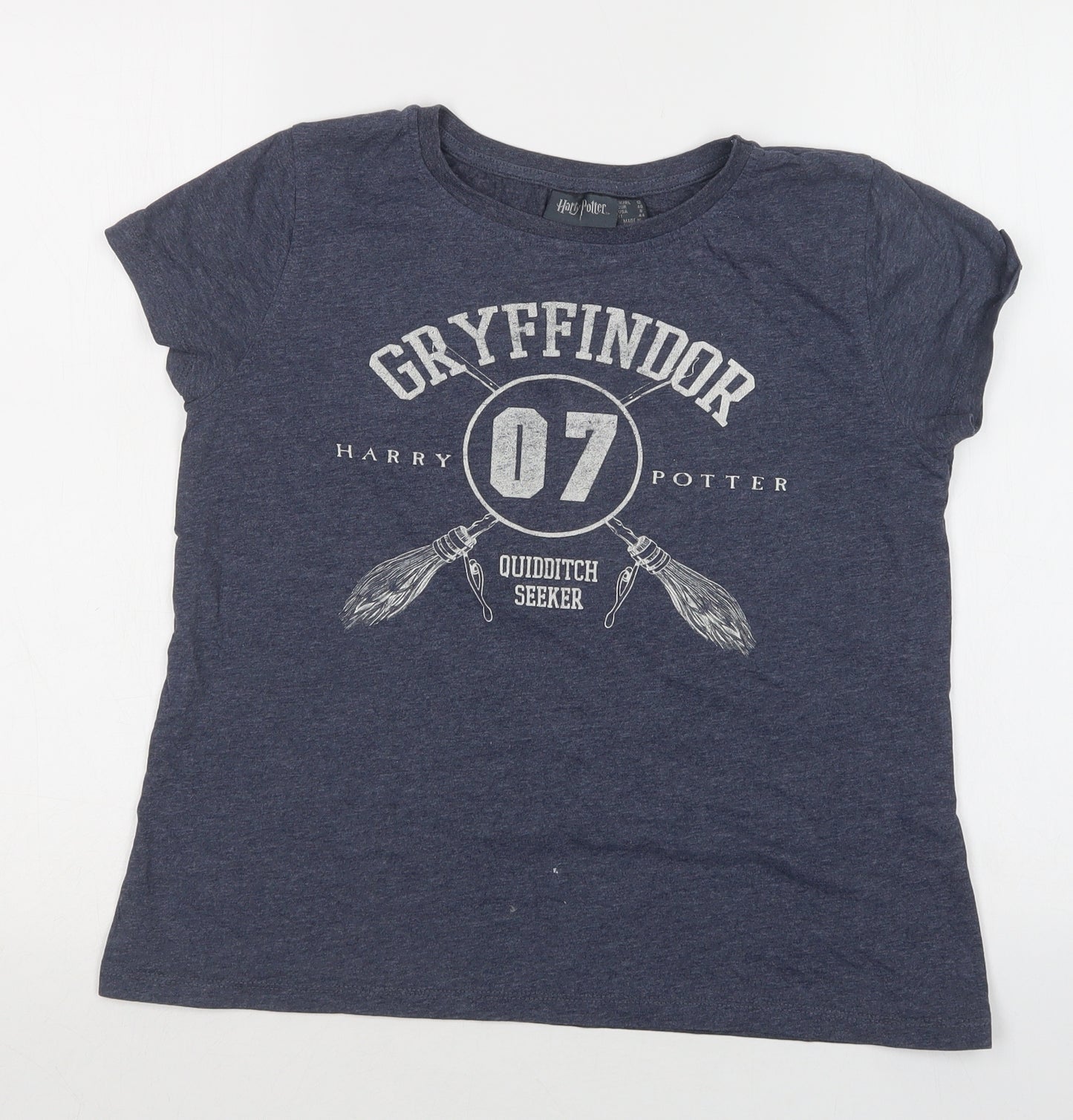 Primark Womens Blue  Cotton Basic T-Shirt Size 12 Crew Neck - Harry Potter
