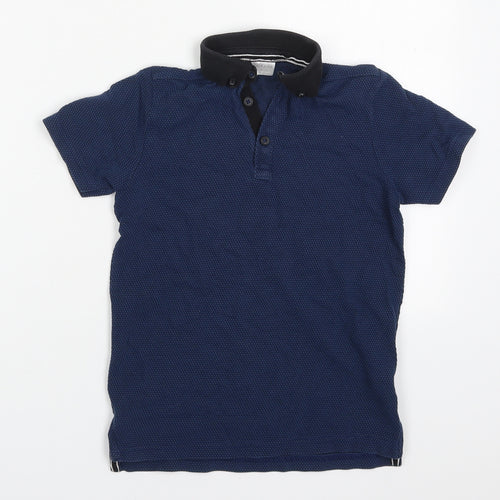 F&F Boys Blue  Cotton Basic Polo Size 6-7 Years Collared Pullover