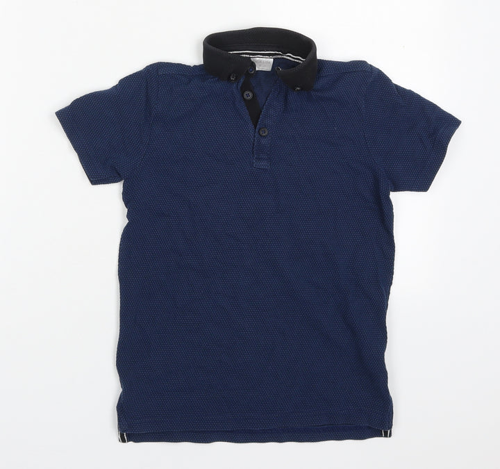F&F Boys Blue  Cotton Basic Polo Size 6-7 Years Collared Pullover