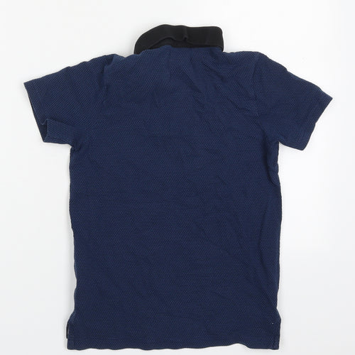 F&F Boys Blue  Cotton Basic Polo Size 6-7 Years Collared Pullover